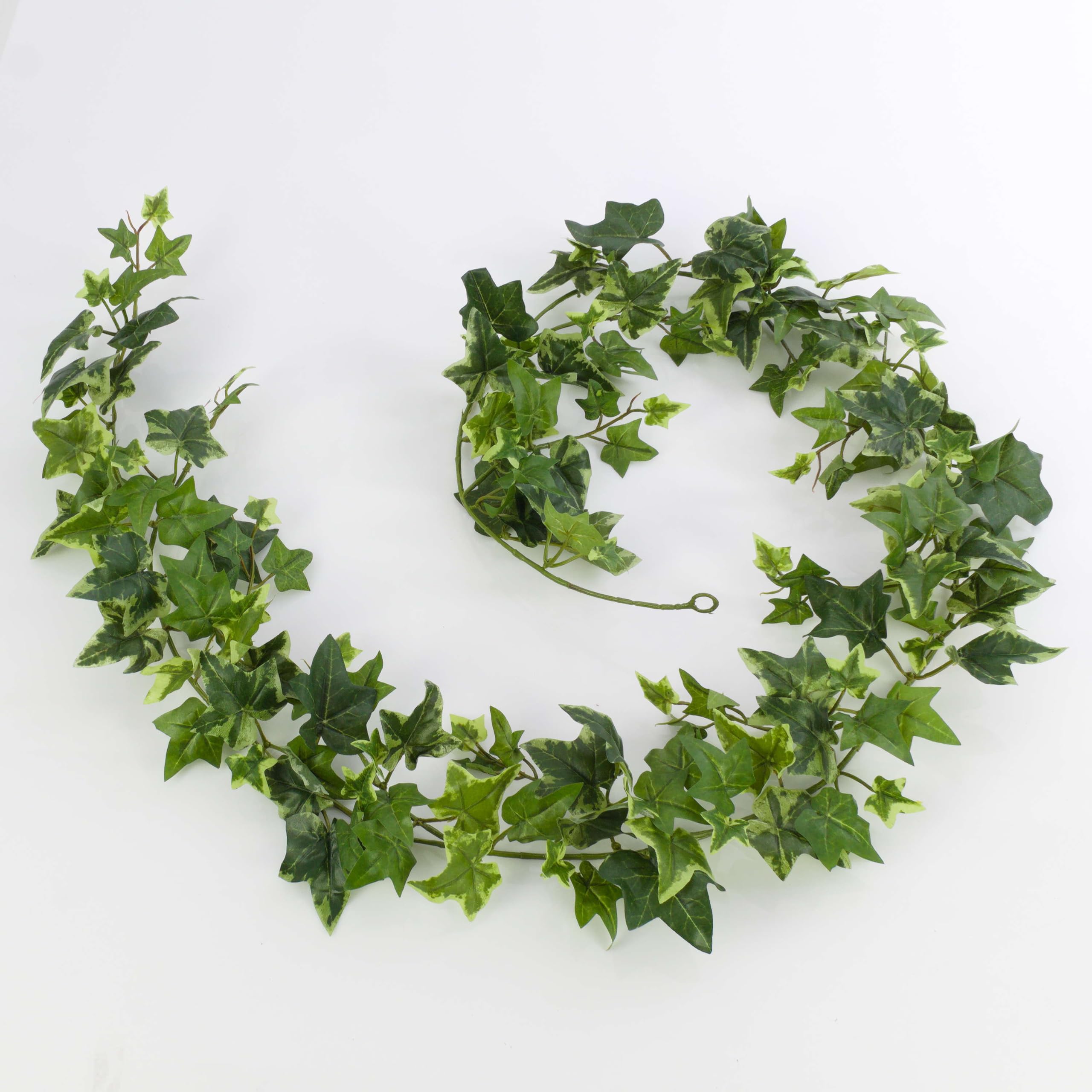Artplants White .De Artificial Ivy Garland Elena, 171 Leaves, -Green, 6Ft/180Cm - Ivy Foliage/Artificial Trailing Plant