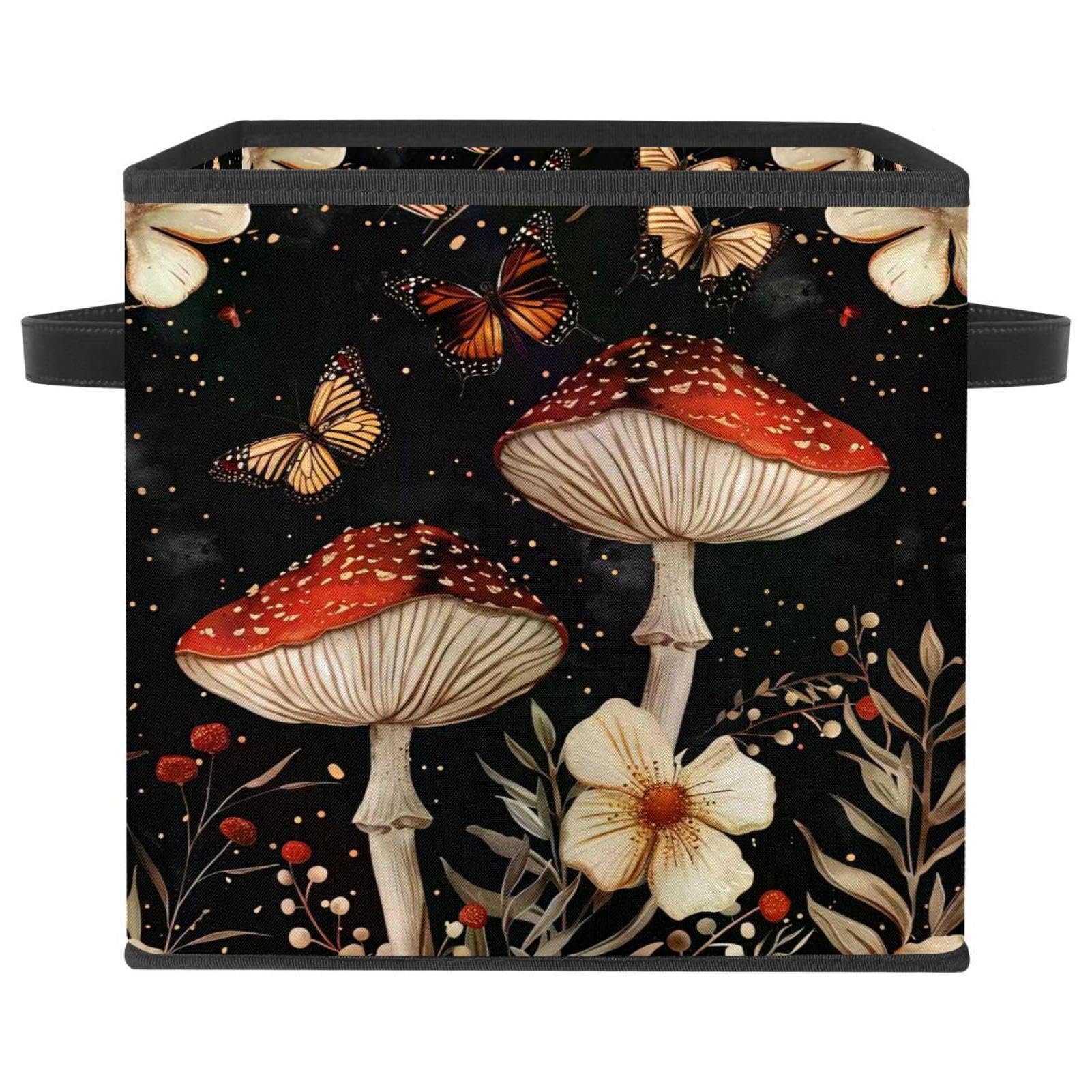 Grand cube de rangement champignon papillon finitions soignées en tissu Oxford premium
