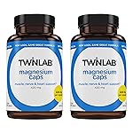 Twinlab Magnesium Caps - High Absorption Magnesium Supplement to Support Leg Cramps Relief - Magnesium Capsules for Stress Relief, 420 mg, 100 Count, 2 Pack