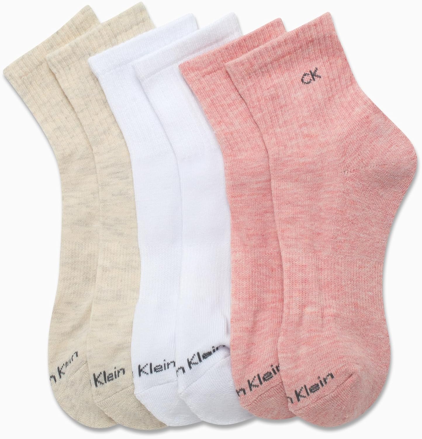 Calvin Klein Womens High Quarter Socks - 6 Pack Performance Cushioned Crew Cuffed Athletic Socks for Women with Arch Support - Image 4
