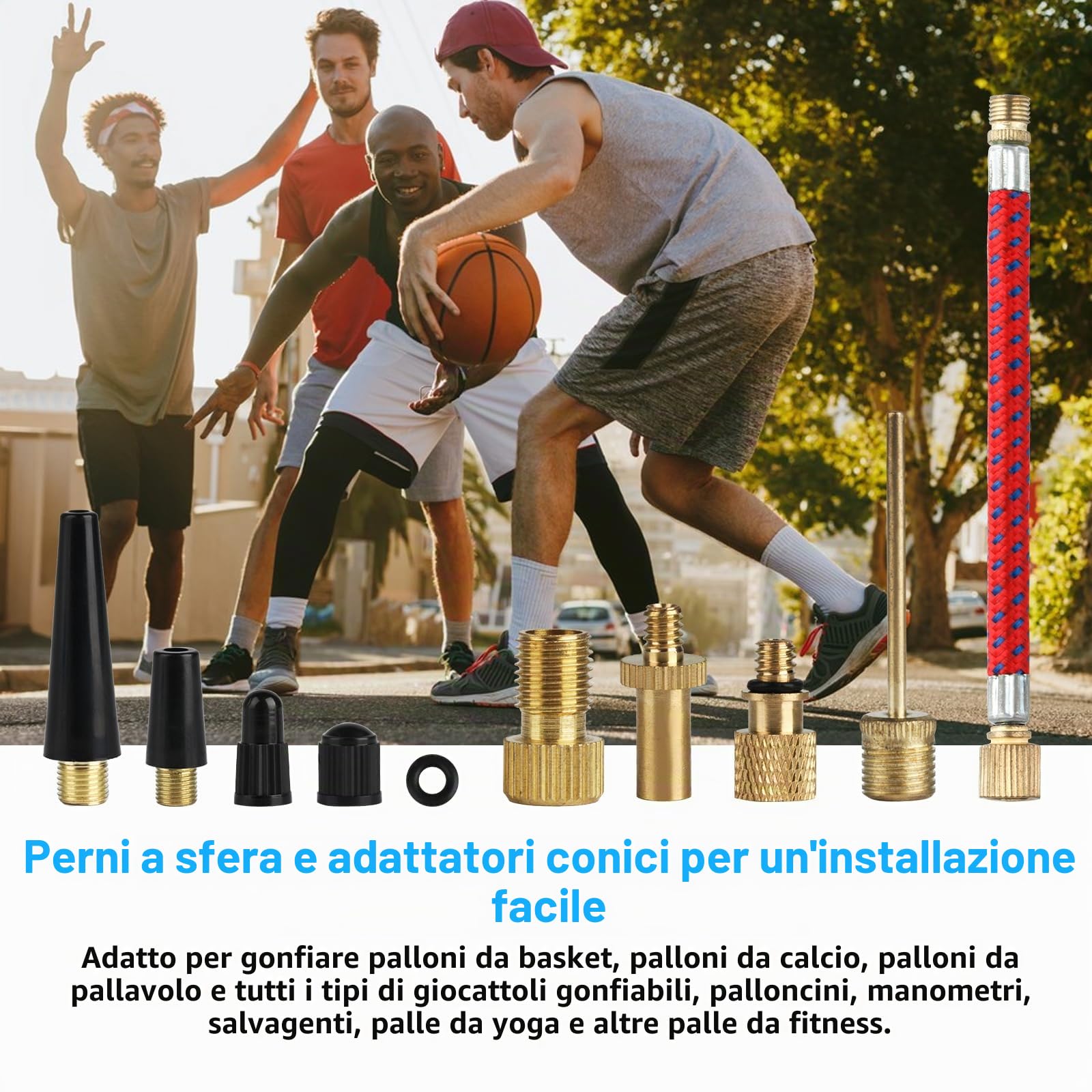 Adattatore Valvola Bicicletta SV DV AV 36 Pezzi Set Gonfiaggio Pompa