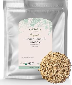 Starwest Botanicals Organic Ginger Root, Baking, Cooking - Bulk 1 lb Bag