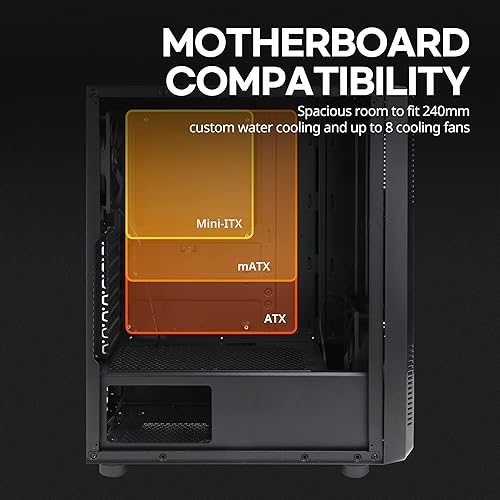 Miniatura 7 de Zalman S4 Mid-Tower ATX PC Case, 2 ventiladores de 4.724 in incluidos, panel lateral teñido acrílico, soporte ATXmATXMini-ITX