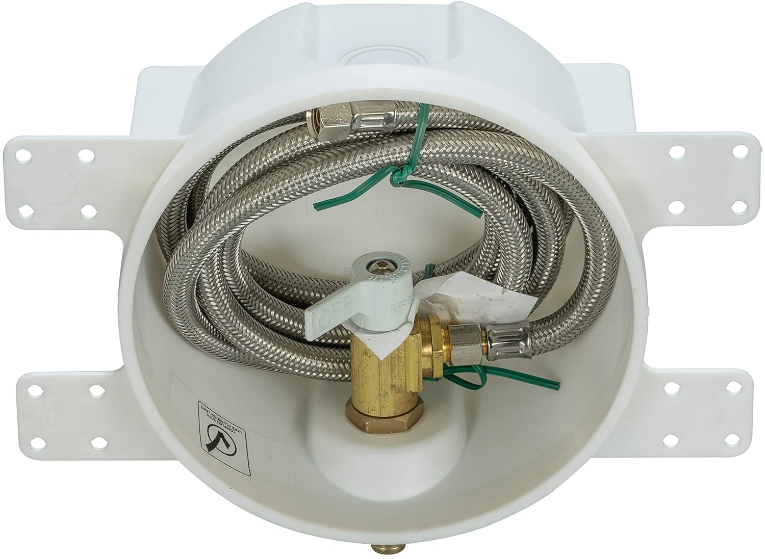 🛒 Crazy Deals Water-Tite 88484 Round Ice Maker Outlet Box - Quarter-Turn Lead-Free Brass Valve, 72-Inch Stainless Steel Hose, 1/2-Inch ASTM F1807 Connection, White Plastic 🛒 Crazy Deals Water-Tite 88484 Round Ice Maker Outlet Box - Quarter-Turn Lead-Free Brass Valve, 72-Inch Stainless Steel Hose, 1/2-Inch ASTM F1807 Connection, White Plastic