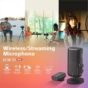 Sony ECM-S1 | ميكروفون لاسلكي قائم ECM-S1 للبودكاست والبث المباشر والاجتماعات