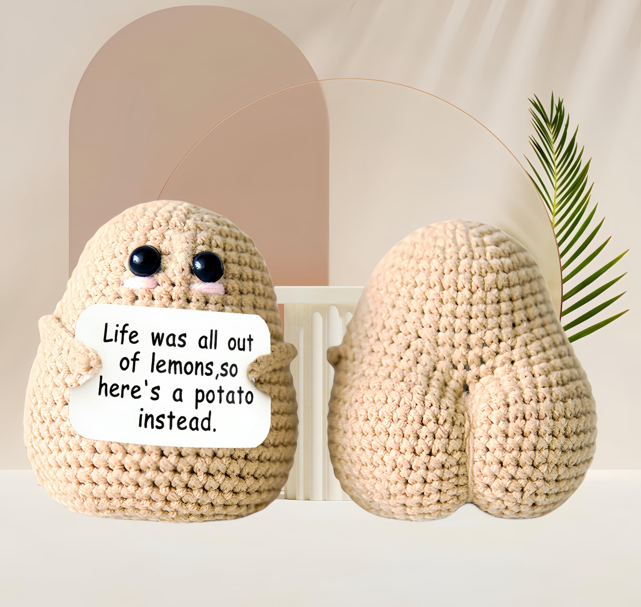 ZZRWish Tiny Potato, Crochet Positive Knitting Kits,Emotional Support Desk Display,Home Decorations