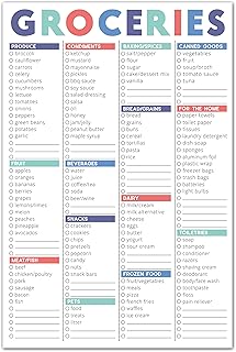 Sweetzer & Orange FastCheck Grocery List Magnet Pad for Fridge. 6x9” Magnetic Notepad with Printed Shopping List Items and Blank Grocery Shopping Spaces. 60 Page Notepad Weekly Planner