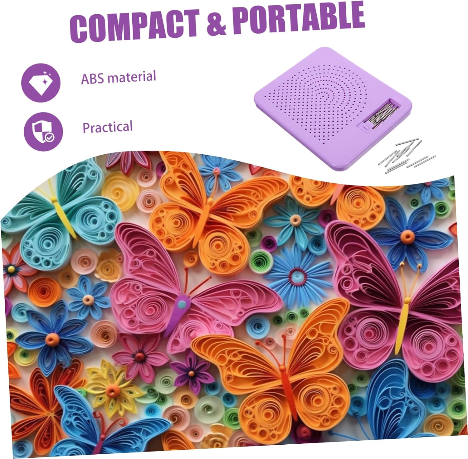 Hohopeti Quilling Slotted Paper Rolling Craft Tool Turn Quilling Paper DIY Wreath Material