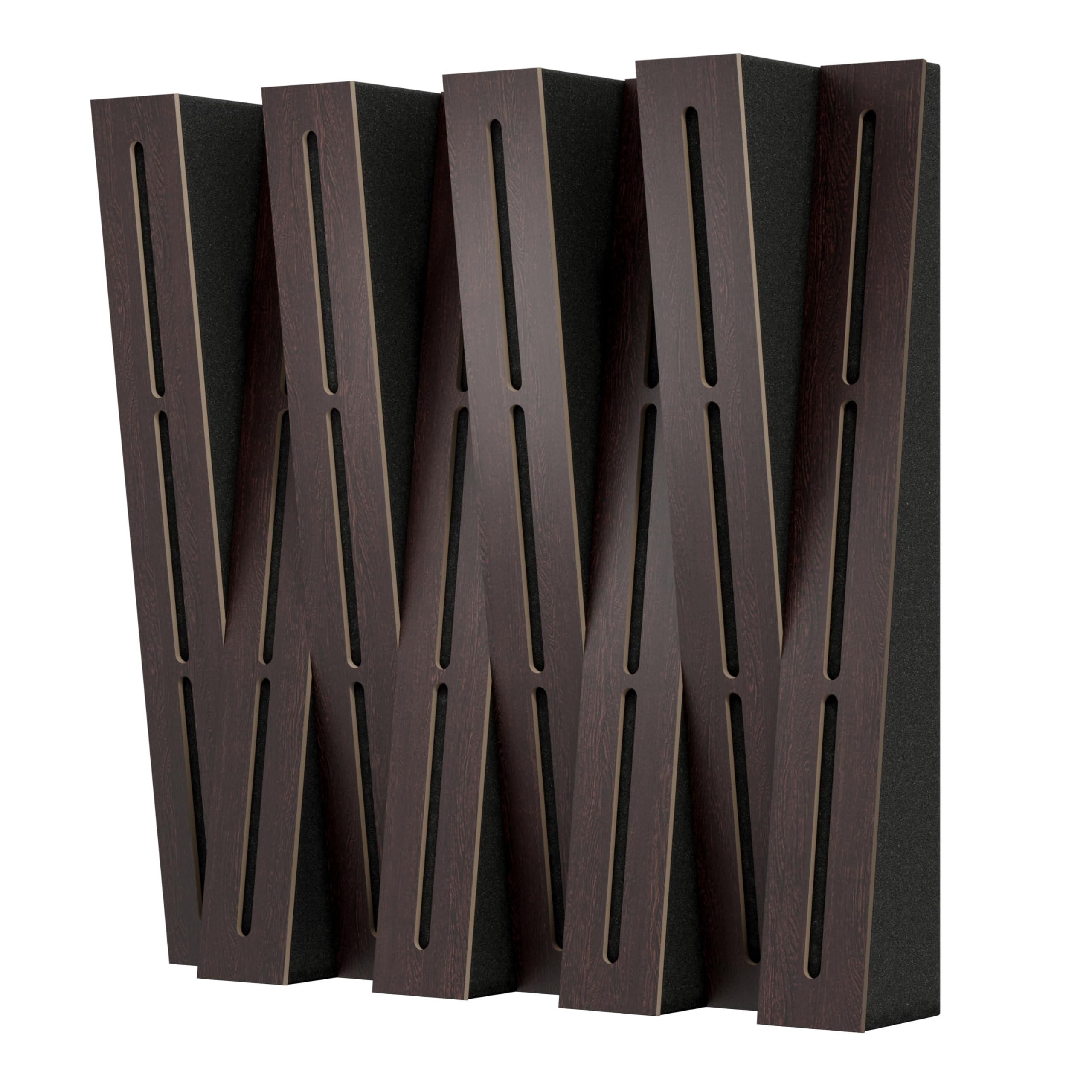 (8 Pack) — FUTURA | Acoustic Slat Wood Wall Stripes Panels | High Density Foam | Absorption - Diffusion - Reflection - Soundproofing - Insulation | Color: (Wenge, FUTURA)