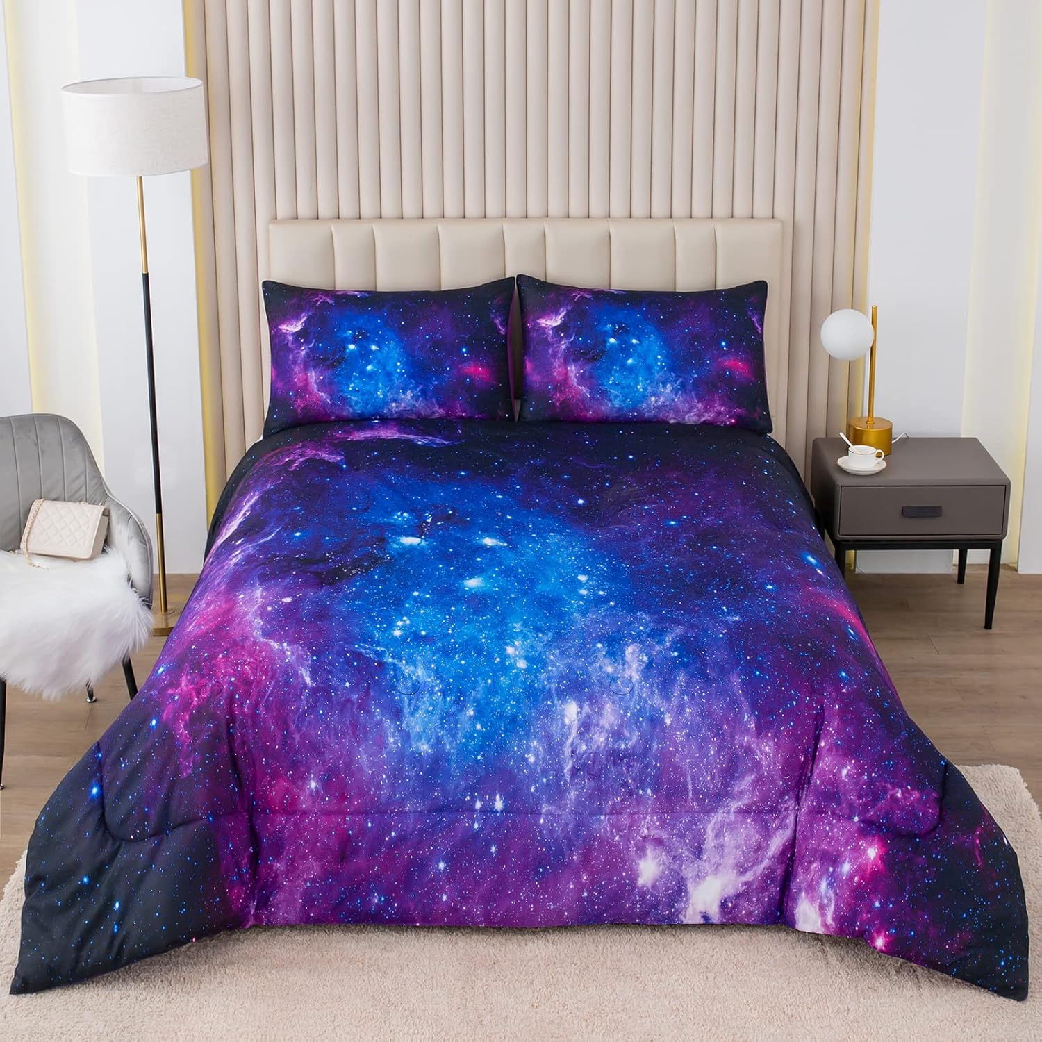 NINENINE Galaxy Comforter Set for Teen Kids Full Size