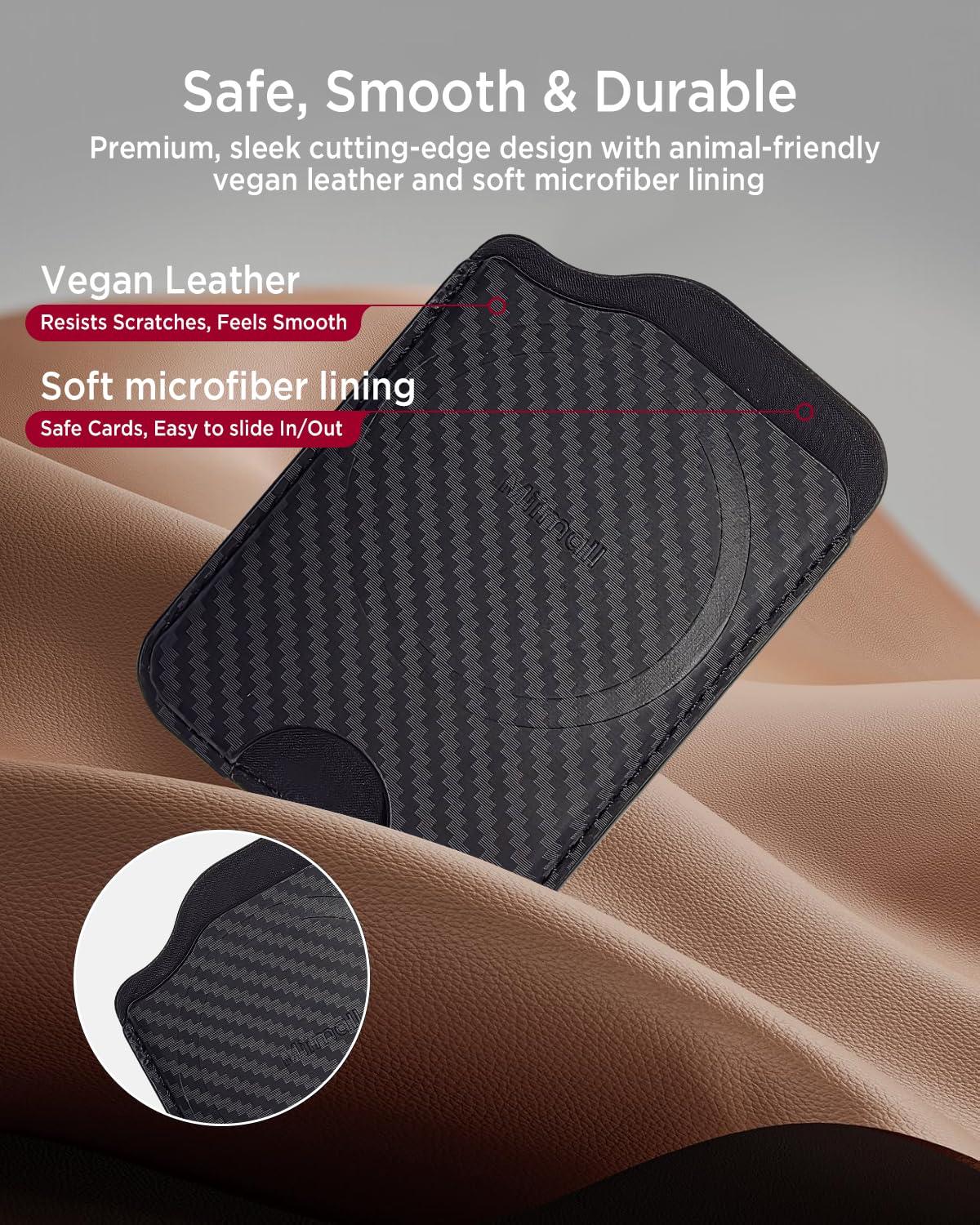 Miimall Mag-Safe Wallet pour Samsung Galaxy S26 S25 S24 Ultra Plus FE Z Fold 7 6 5 A17 A56 Series, Portefeuille Magnétique 3 Cartes PU Cuir