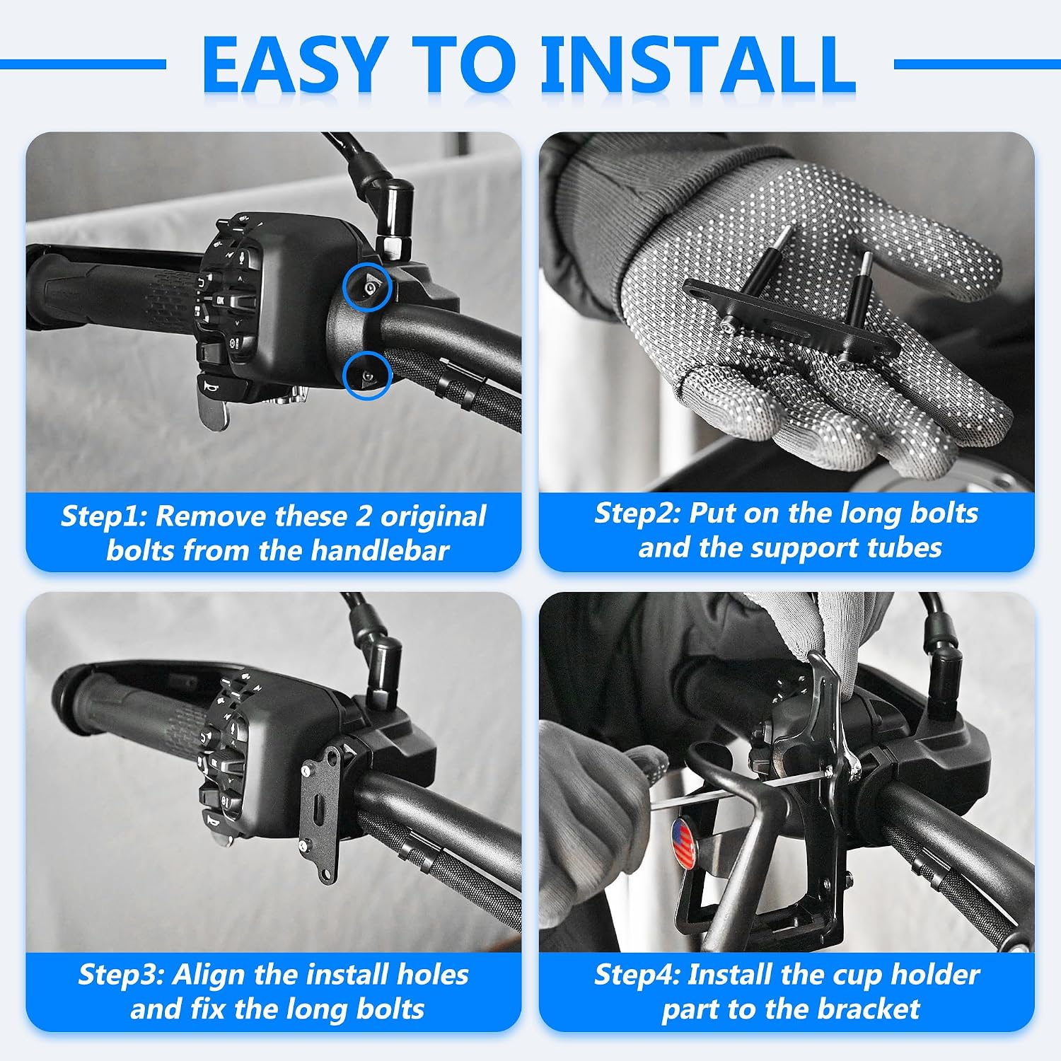 Driver Handlebar Mounted Ajustable Drink Cup Bottle Holder Expander Kit for Can Am Canyon Redrock/XT 2025 2026 Models Accessories (Left Side)