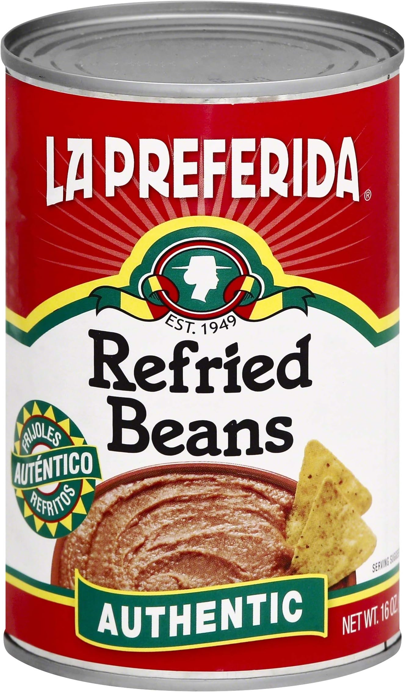 La Preferida Authentic Refried Pinto Beans – Homemade taste of traditional creamy frijoles refritos. 4 simple ingredient, 16 oz (Pack of 24)