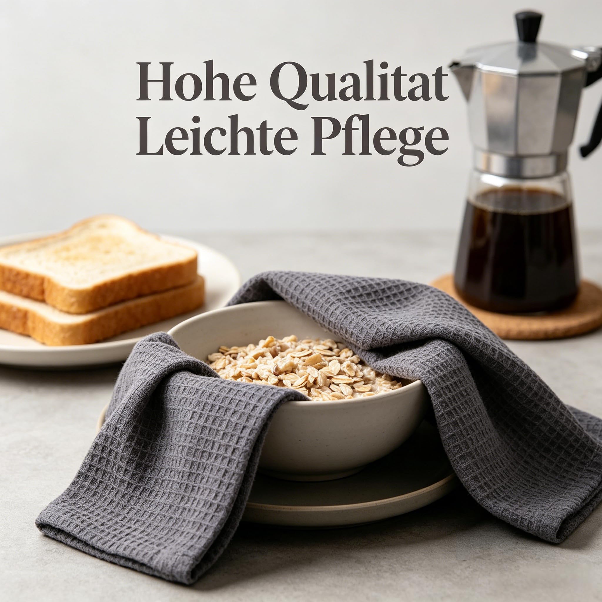 4 Teiliges Geschirrtücher Baumwolle, 45x65cm Küchentücher, Super Saugstarke und Langlebige Waffelstruktur Geschirrtücher