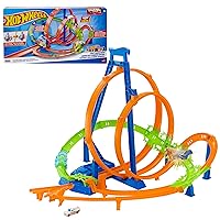 Hot Wheels - Mega Loop Scontri Epici, playset pista con 5 zone di scontro
