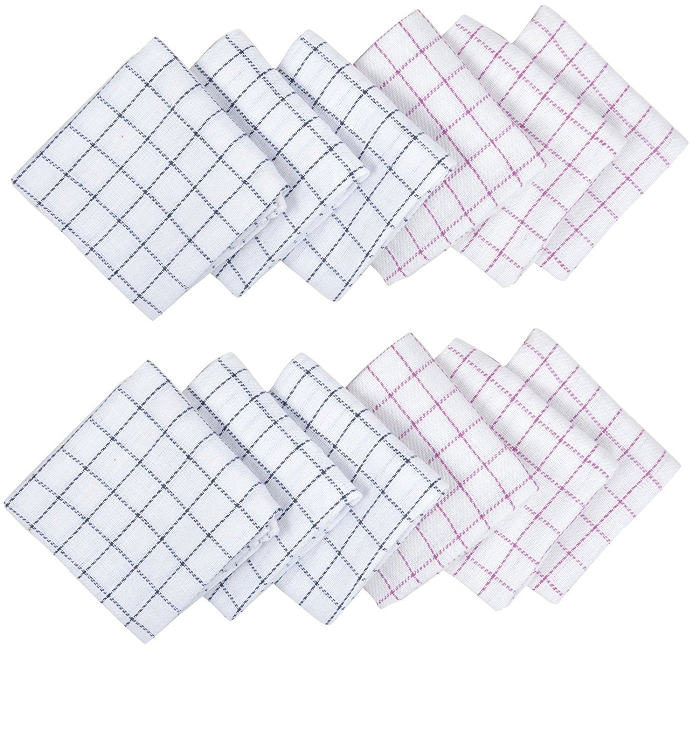 HSR Collection Cotton Multipurpose, Absorbent and Soft Kitchen Clothes and Napkins (Set of 12, White) (B075BWFGLR) Amazon Price History, Amazon Price Tracker