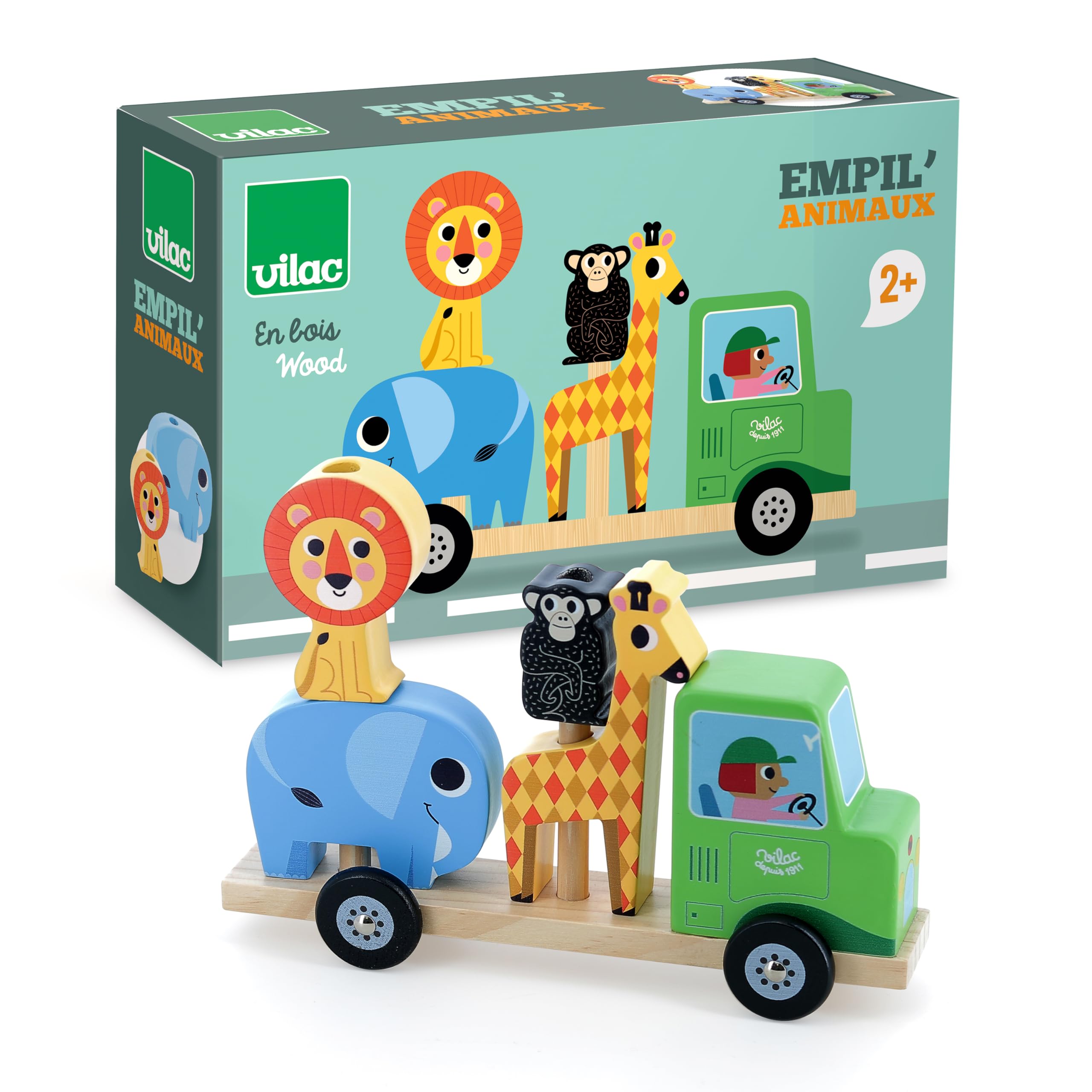 Vilac Multicoloured Savannah Animo Stacking Game