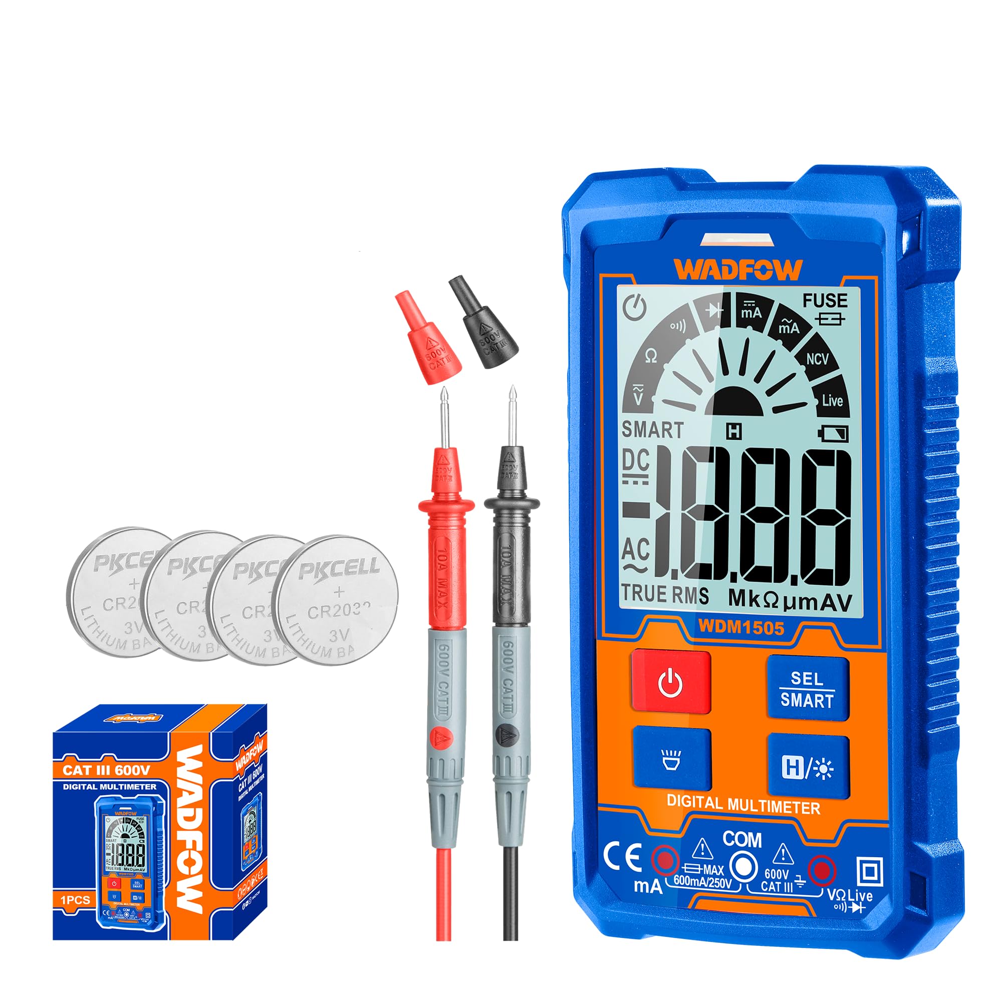 See full amazon price history chart for WADFOW Digital Multimeter, Smart Voltmeter Electrical Tester,AC DC Current Voltage Resistance,NCV detection,Diode live test WADFOW Digital Multimeter, Smart Voltmeter Electrical Tester,AC DC Current Voltage Resistance,NCV detection,Diode live test (B0D5B774HG) Amazon Price History, Amazon Price Tracker