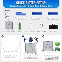 Vista 9 de Football Throwing Net, Upgrade Heavy Duty Metal Frame Quarterback Training Equipment Throwing Machine with 1-4 Targets, Easy Setup Football Target