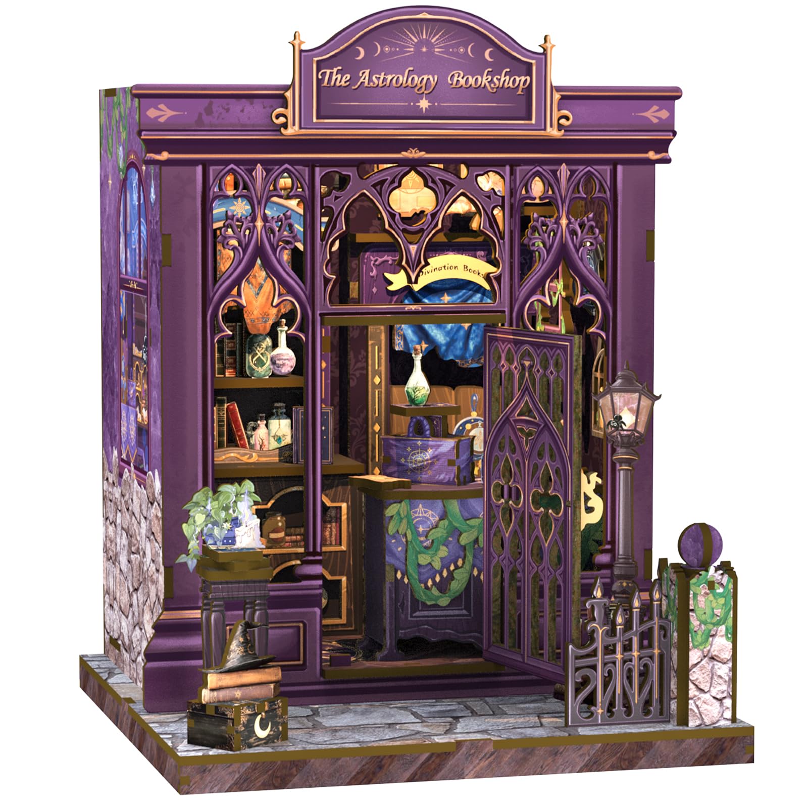 CUTEBEE Book Nook Kit - DIY Miniature House Japanese Izakaya, Dollhouse Kit for Adults and Teens, Booknook Tiny House Bookshelf Decor 3D Wooden Puzzle, Gifts for Family, Friends (Japanese Izakaya) — view 15