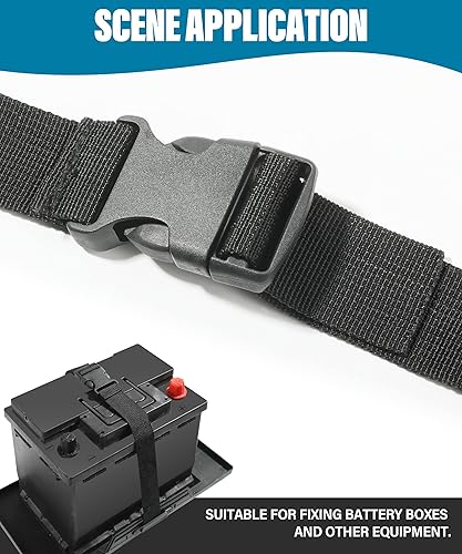 Miniatura 4 de ESEWALAS - Correa de amarre de batería de 38 pulgadas, correas de batería para barcos, correa de nailon de alta calidad con hebilla de liberación