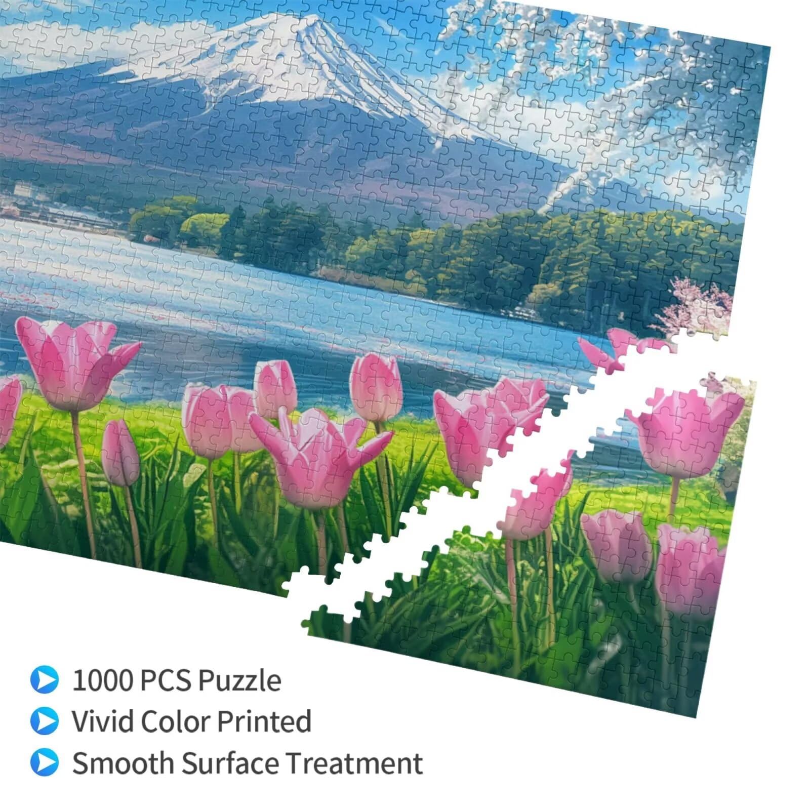 Puzzle 2000 sztuk tulipan duże jezioro puzzle dla dorosłych z pudełkiem do pakowania i obrazami referencyjnymi, zabawnymi grami dla całej rodziny, jako prezent dla przyjaciół i kochanków 2T-699