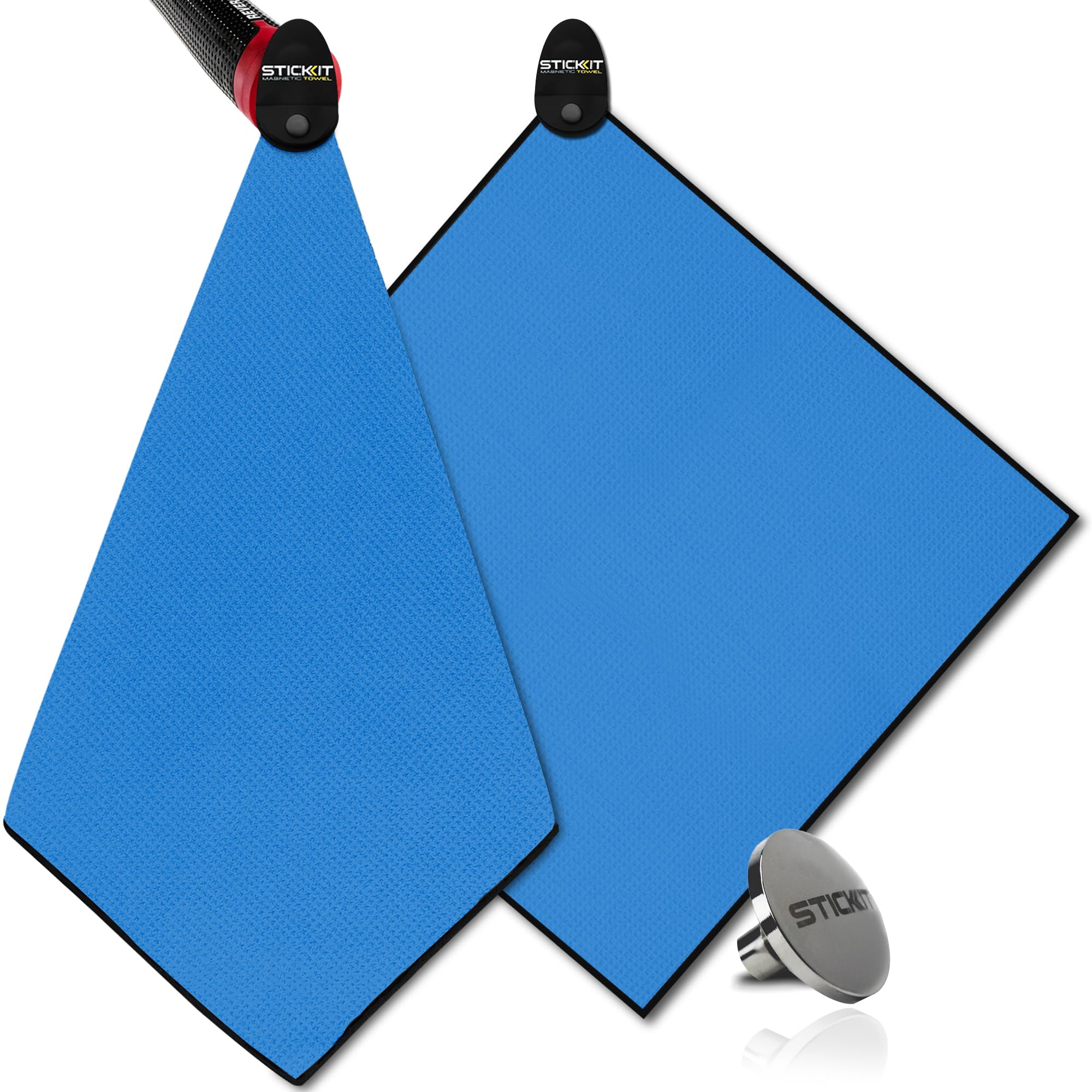 STICKIT Mini Magnetic Towel, Royal Blue, Premium Microfiber Waffle Weave, Ultra-Absorbant, Quick-Drying, Industrial Strength Magnet for Golf Bags, Carts & Clubs - Compact, Greenside Towel for Golfers