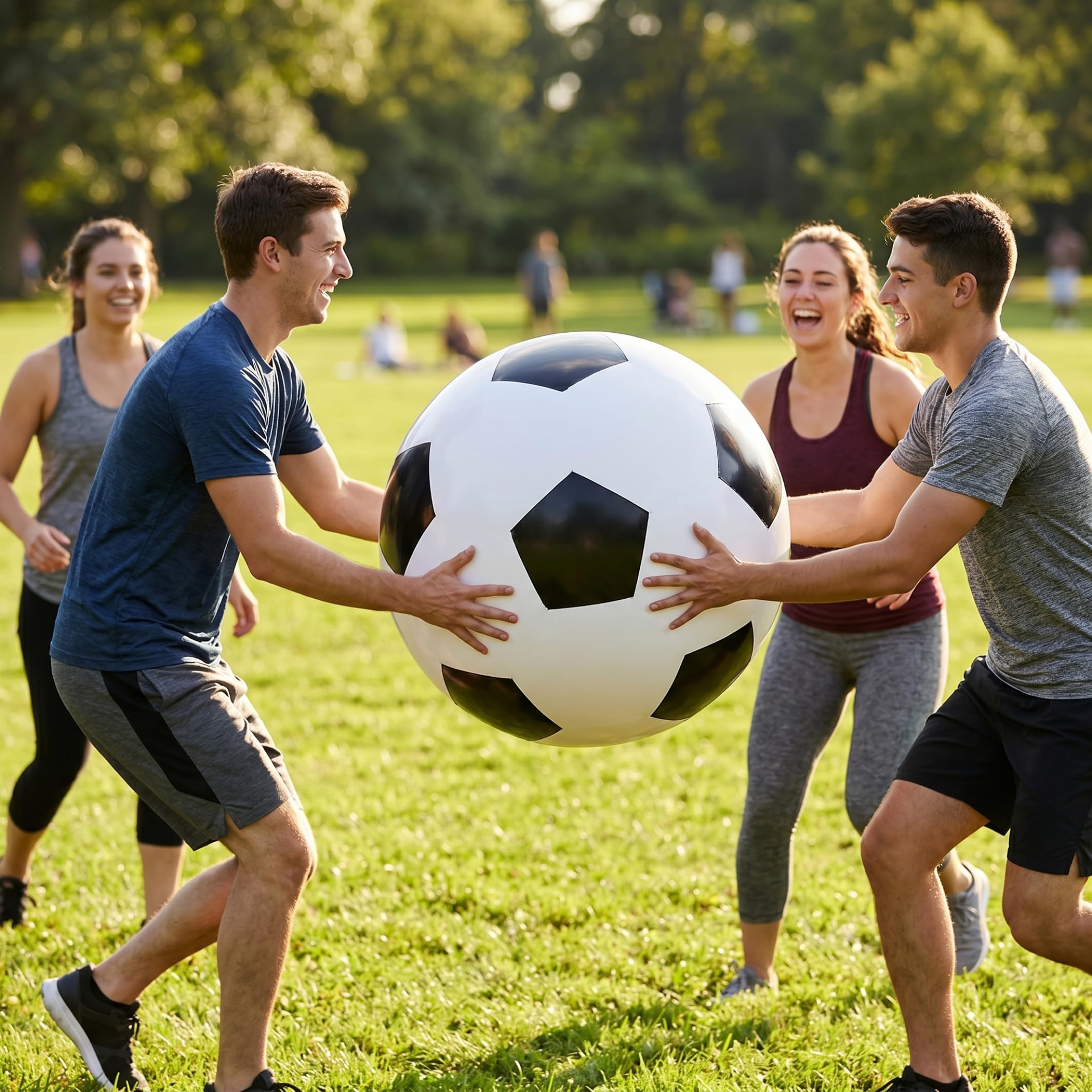Obelunrp Inflatable Football, Giant Blow up Beach Ball Pvc for Outdoor Group Activities Football for Beach Pool Lawn Yard, 24 Inch, Summer Decor