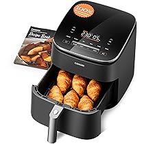 COSORI Friggitrice ad Aria Turbo Blaze 6 Litri, Rivestimento Ceramico Senza PFAS, Air Fryer con DC Motore, 9 Funzioni & 5 Velocità della Ventola Automatica, 110 Ricette & 96 Tabelle di Cottura, 1725W