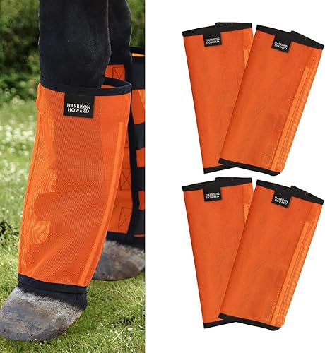 Miniatura 12 de Harrison Howard Botas sueltas con protección UV, malla extra resistente, ventilada, cuatro sujetadores, diseño que protege las patas del caballo