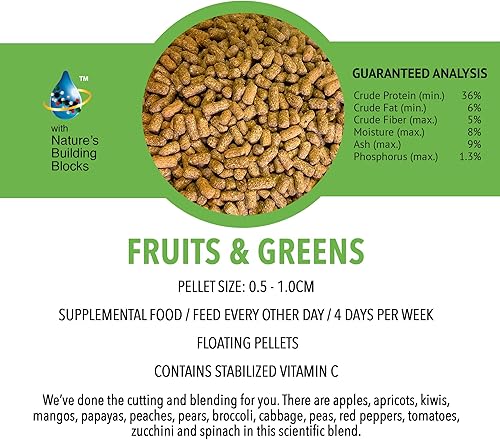 Miniatura 6 de Microbe-Lift MLLFGSM - Palitos flotantes de alimentos para peces de frutas y verduras para estanques, jardines acuáticos y fuentes, seguros para