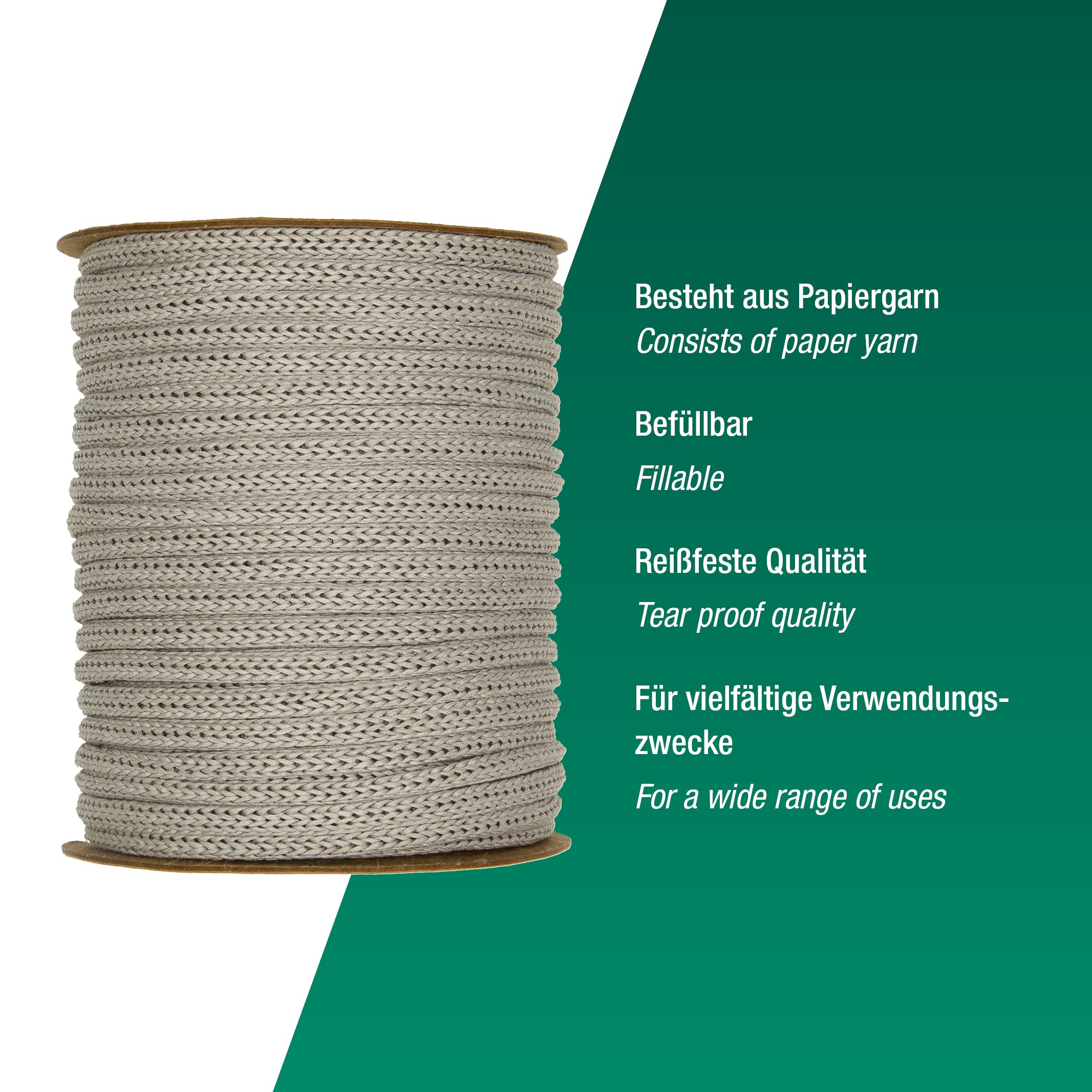 Halbach Seidenbänder Premium papieren gebreide slang, breedte: 4 mm, lengte: 30 m, slanggaren vulbaar en scheurvast, papiergaren voor naambordjes kinderkamer of om te knutselen, kleur: lichtroze