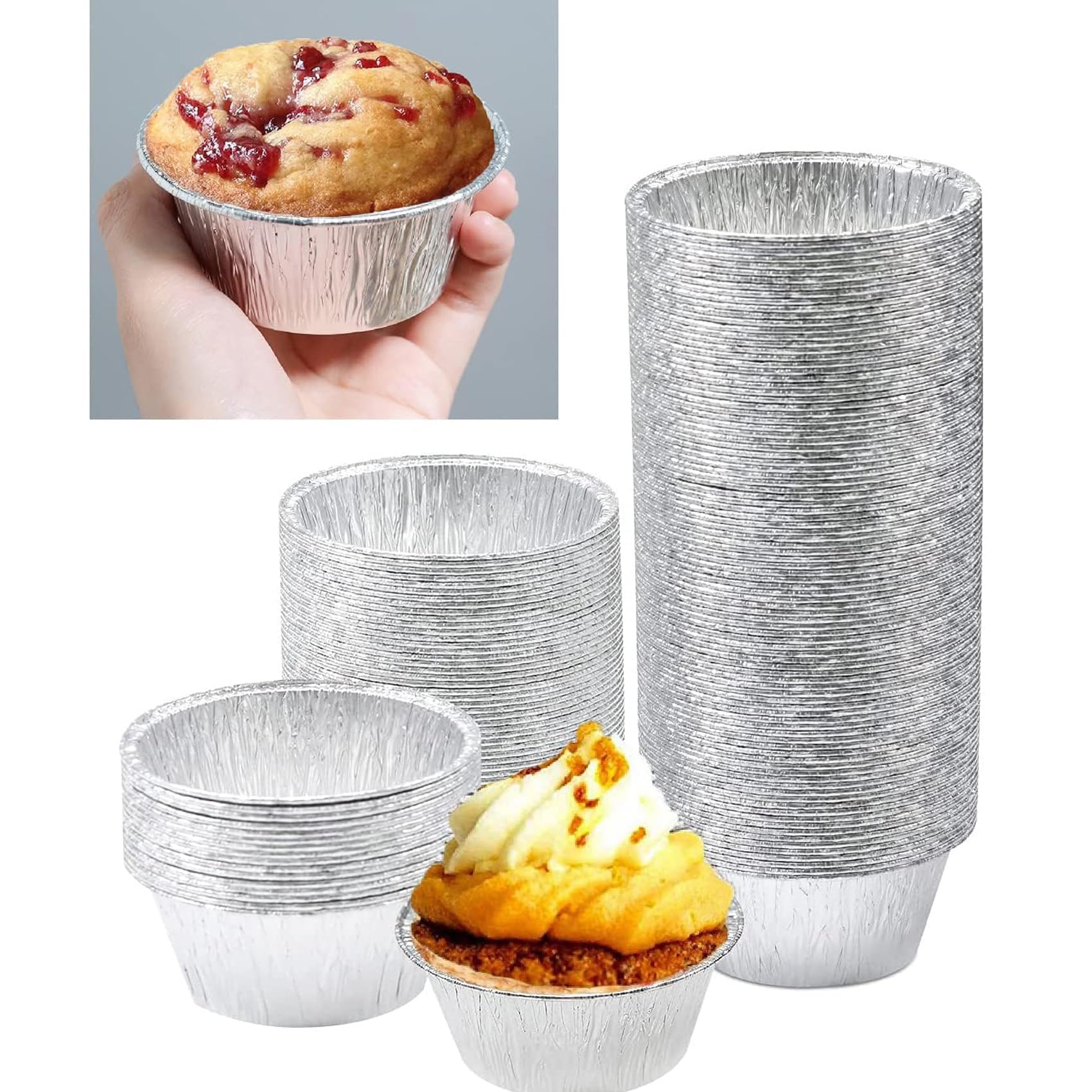 Lot De 81 Caissettes à Muffins Jetables – Papier Aluminium étanche, 3 Couleurs (rose, Blanc, Or) | Pour Pâtisserie, Mariage, Anniversaire