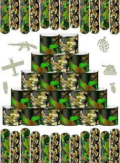 Hungdao 24 Pieces Camo Slap Bracelets for Kids Assorted Army Slap Bracelets Green Camouflage Military Slap Wristbands for Kids Adult Army Party Birthday Favors Decorations Supplies