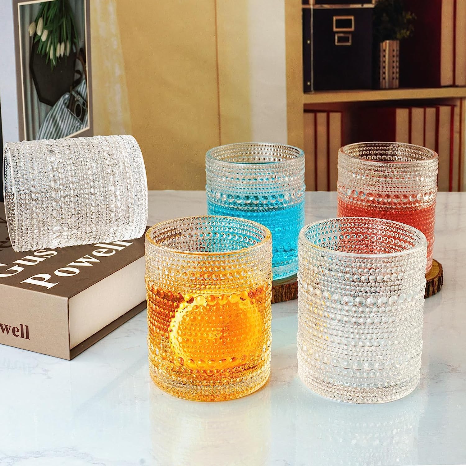 Lot De 6 Verres à Eau Ou Whisky Pernod SA Couleur Ambrée Jaune/Jaune Verre/Verre - Vendu