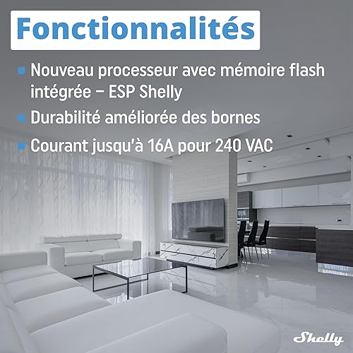 Miniatura 2 de Shelly PM Mini Gen3  Medidor de potencia inteligente WiFi y Bluetooth 1 canal 16 A  Automatización del hogar  Compatible con Alexa y Google Home