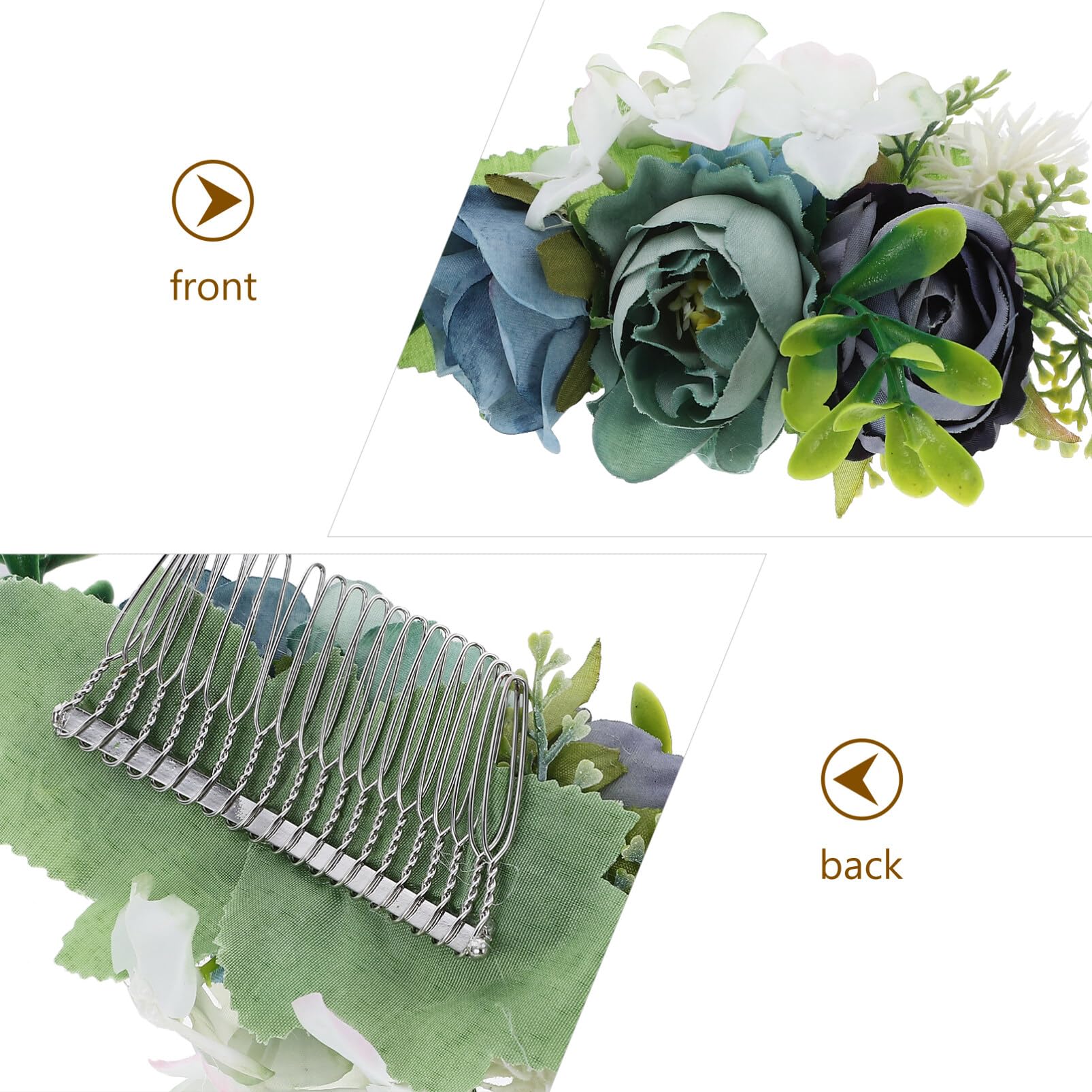 VILLCASE Artificial Rose Flower Hair Comb Metal Decorative Side Comb for Women Bridal Hair Accessory Wedding Hairpiece Stylish Styling Clip - Image 4