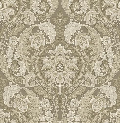 NextWall Harry & Grace Thornton - Papel tapiz de damasco vintage para despegar y pegar (late)