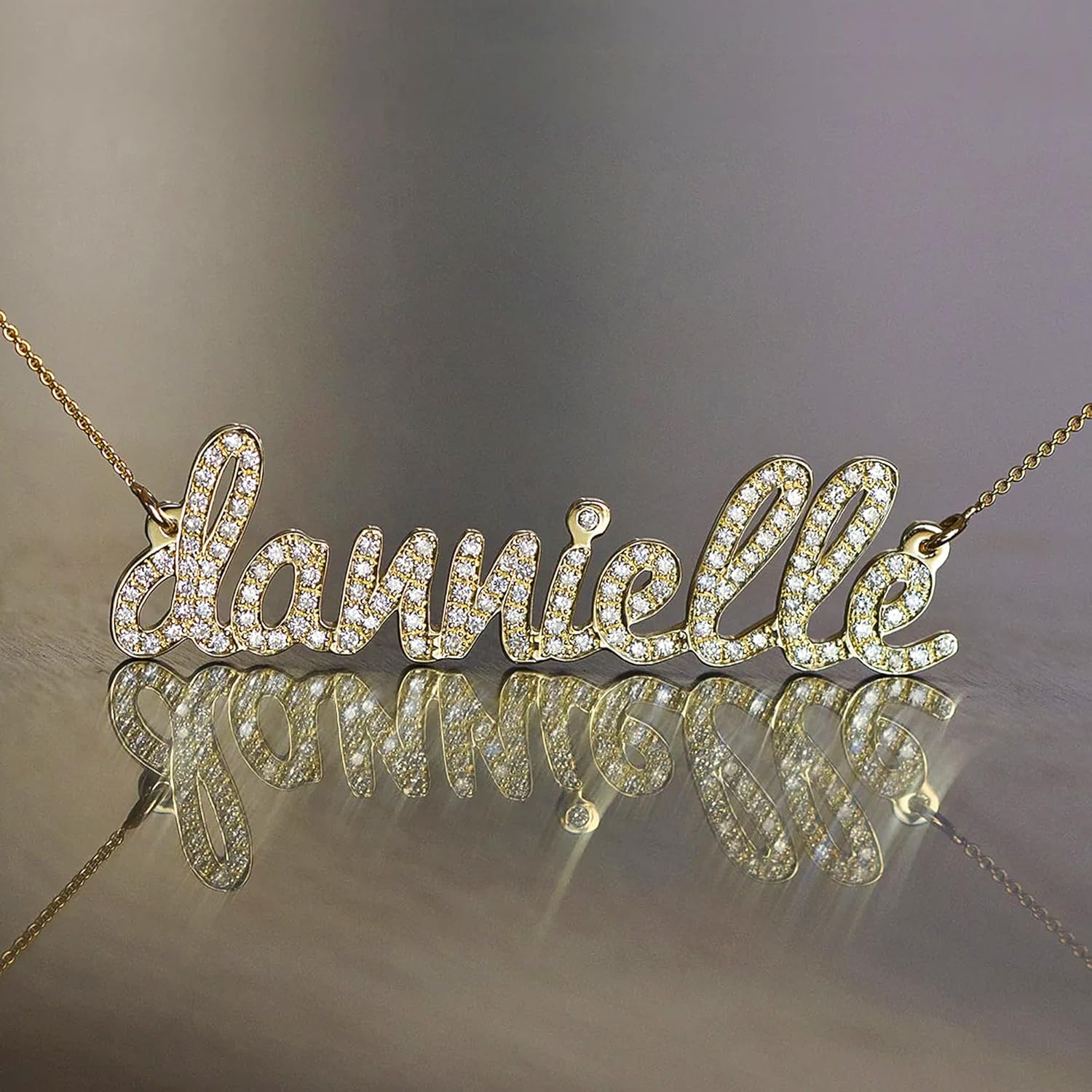 SANNYRA Name Necklace Personalized, 18K Gold Plated Silver-plated Customized Nameplate Necklaces Jewelry Gifts for Women