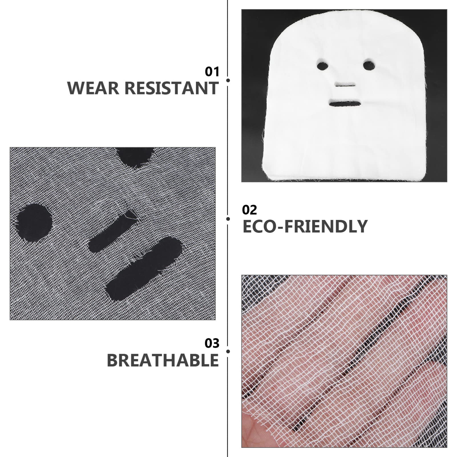 Beavorty 100pcs Seaweed Mask Slices Professional Beauty Salon Gauze Soft Breathable Cotton Face Mask Sheets Safe for Sensitive for Daily Use Travel