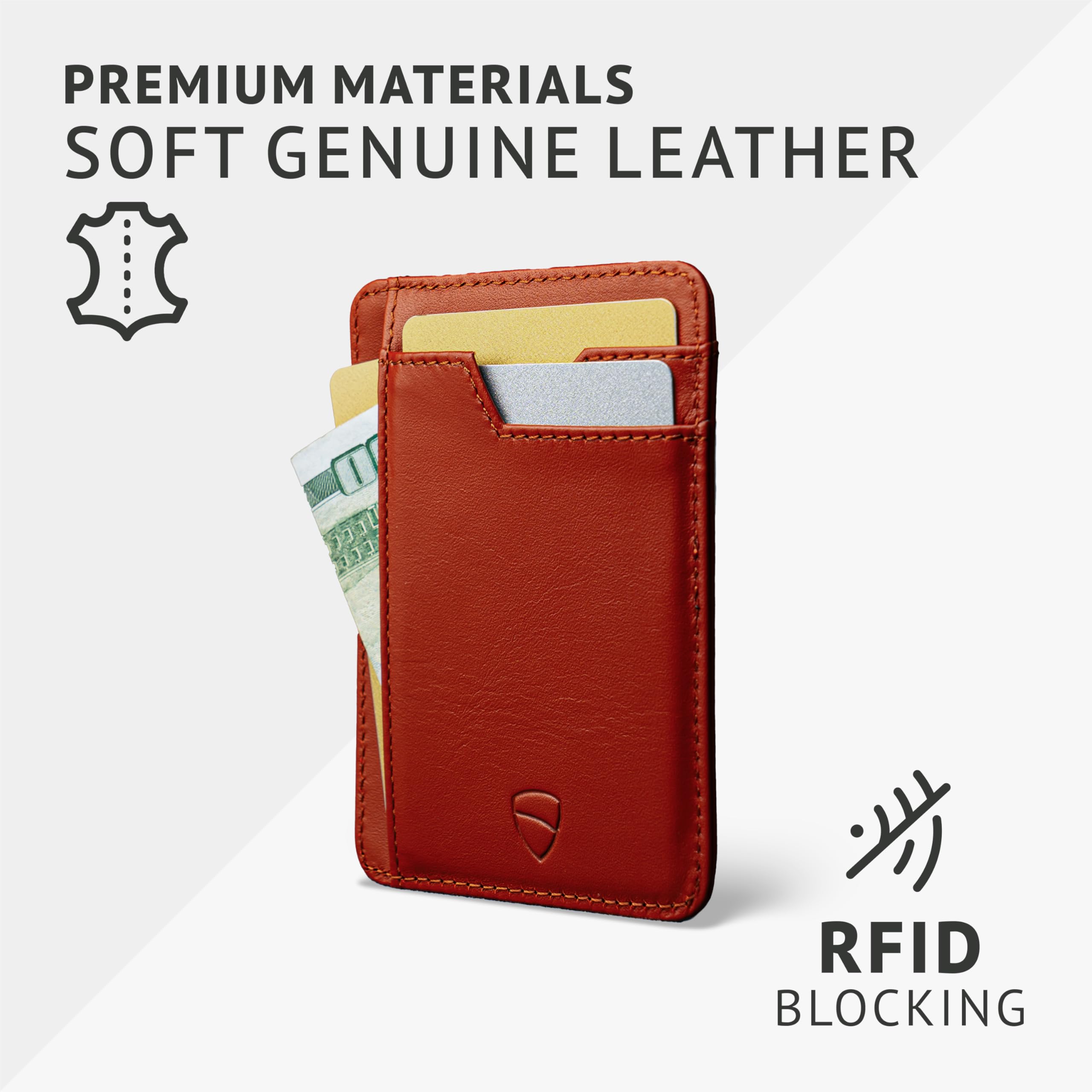 Vaultskin BRIXTON - Portafoglio Sottile in Pelle con Tasca ID, Stile Minimalista, Protezione RFID, per Uomini e Donne