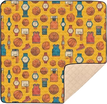 Sports Basketball Baby Play Mat Baby Crawling Mat Foldable Playmat for Babies 50 x 50 Inch