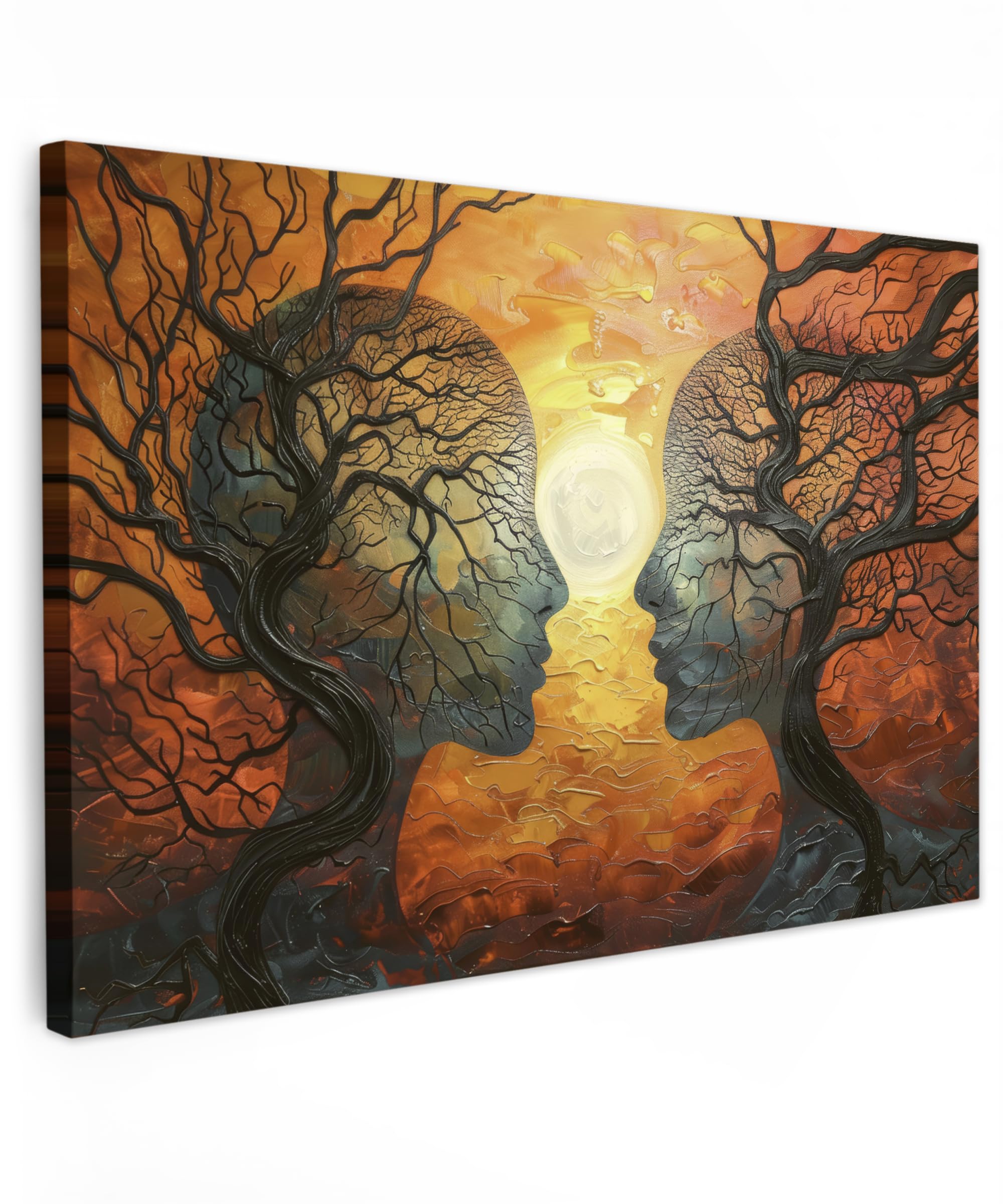 MuchoWow© Wandbilder Groß 120x80 cm XXL Schlafzimmer Home Deko Wohnung Bild Wohnzimmer Fotoleinwand Wand Bilder Leinwand Wall Decor Kunst - Menschen - Lebensbaum - Abstrakt