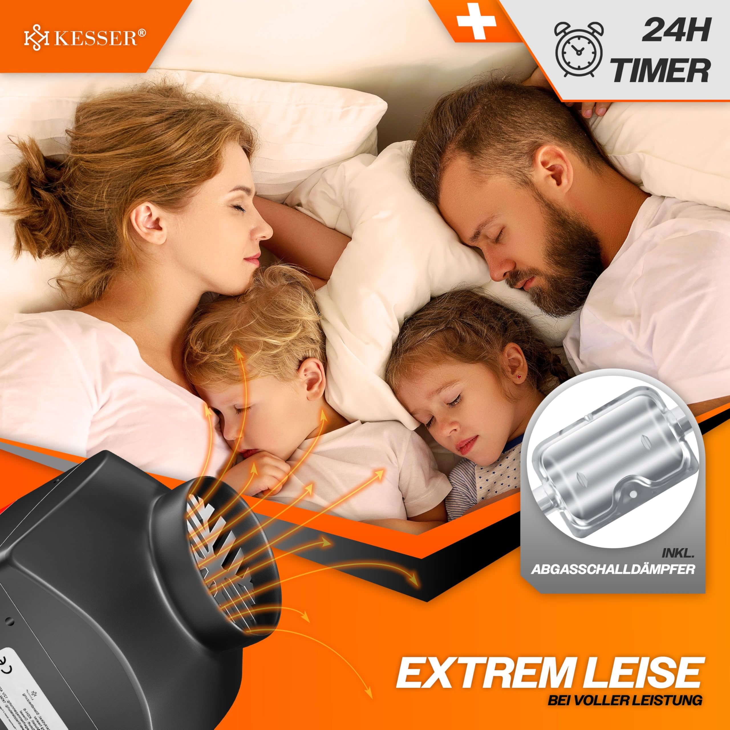KESSER® Standheizung Diesel 8kW Dieselheizung 12V/24V mit Timer, LCD-Display & Fernbedienung | Schnelles Aufheizen | Lufterhitzer mit Schalldämpfer & Thermostat (Rot, 8KW)