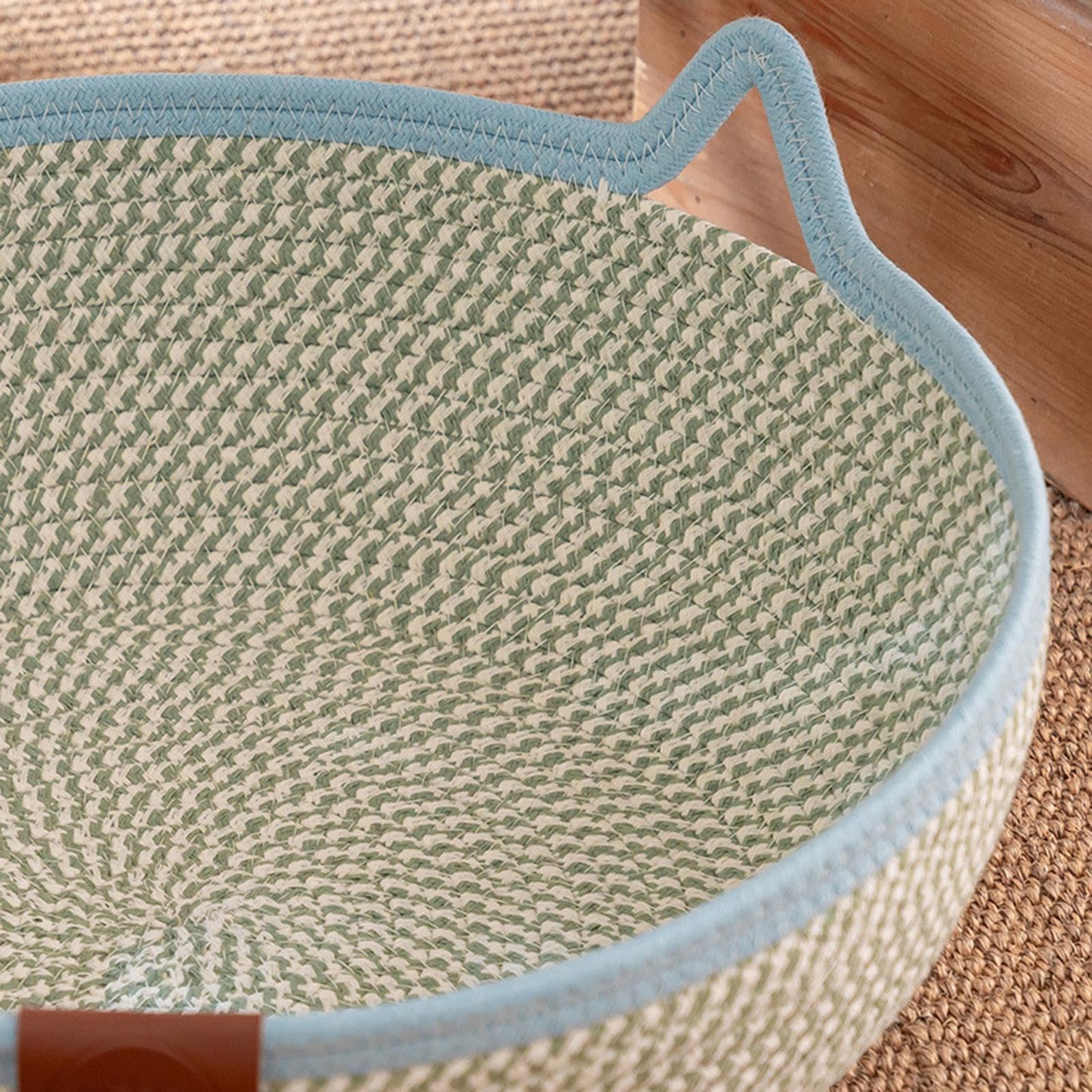 para Gato de Dormir de Cuerda de Algodón Trenzada a Mano con Cola de | Cama para Mascotas para Todas las Estaciones Gatito Animal Viaje y Enriquecimiento para Mascotas