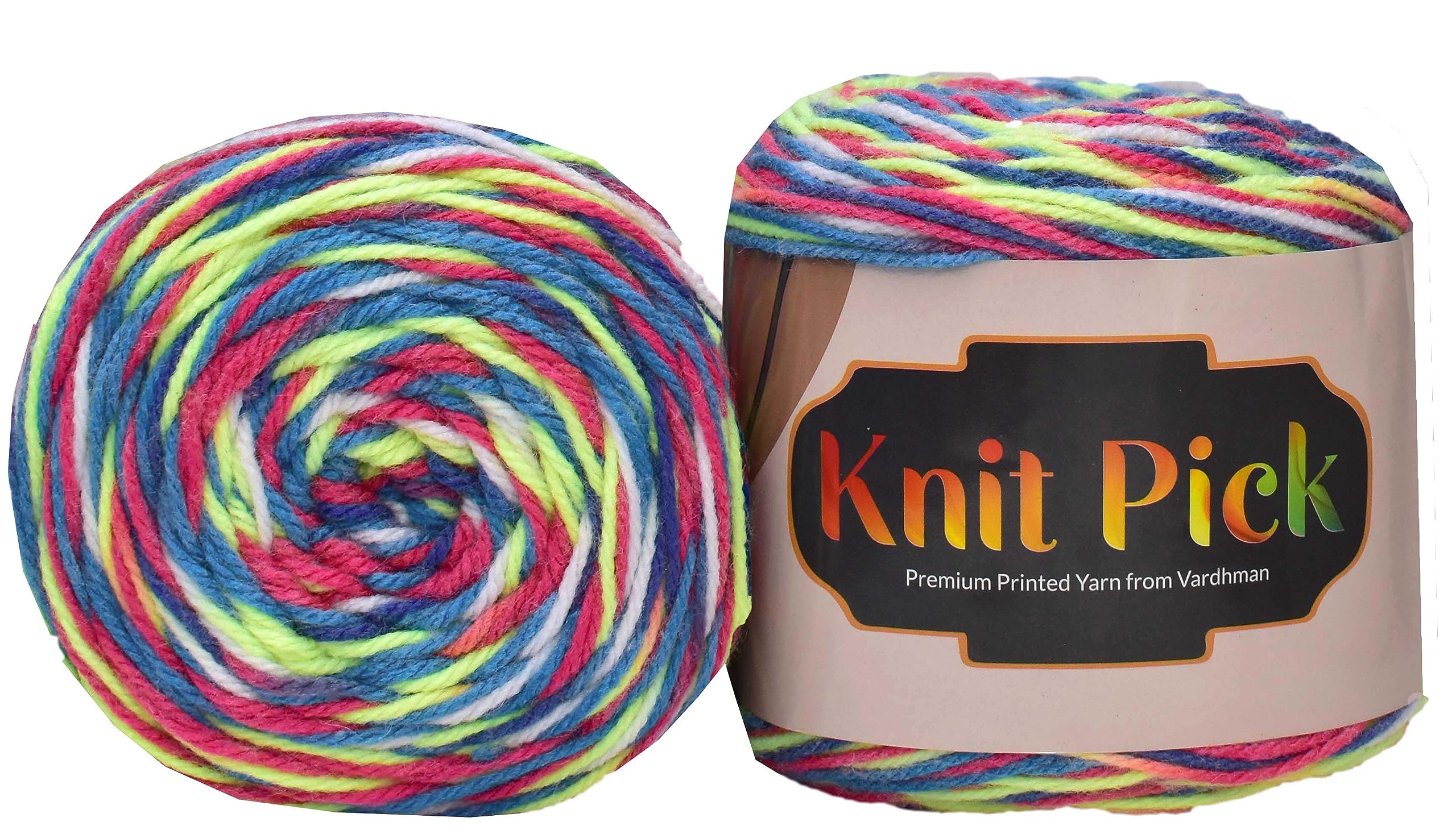 Vard hman Knit Pick Rainbow 200 GMS Wool Ball Hand Knitting Wool/Art Craft Soft Fingering Crochet Hook Yarn, Needle Knitting Yarn Thread Dyed-FM Art-ACCF