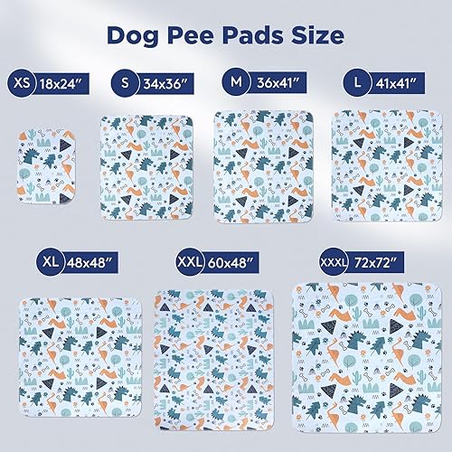 Miniatura 5 de Almohadillas lavables para orina para perros, paquete de 2 almohadillas grandes de 34 x 36 pulgadas, súper absorbentes, reutilizables, almohadillas