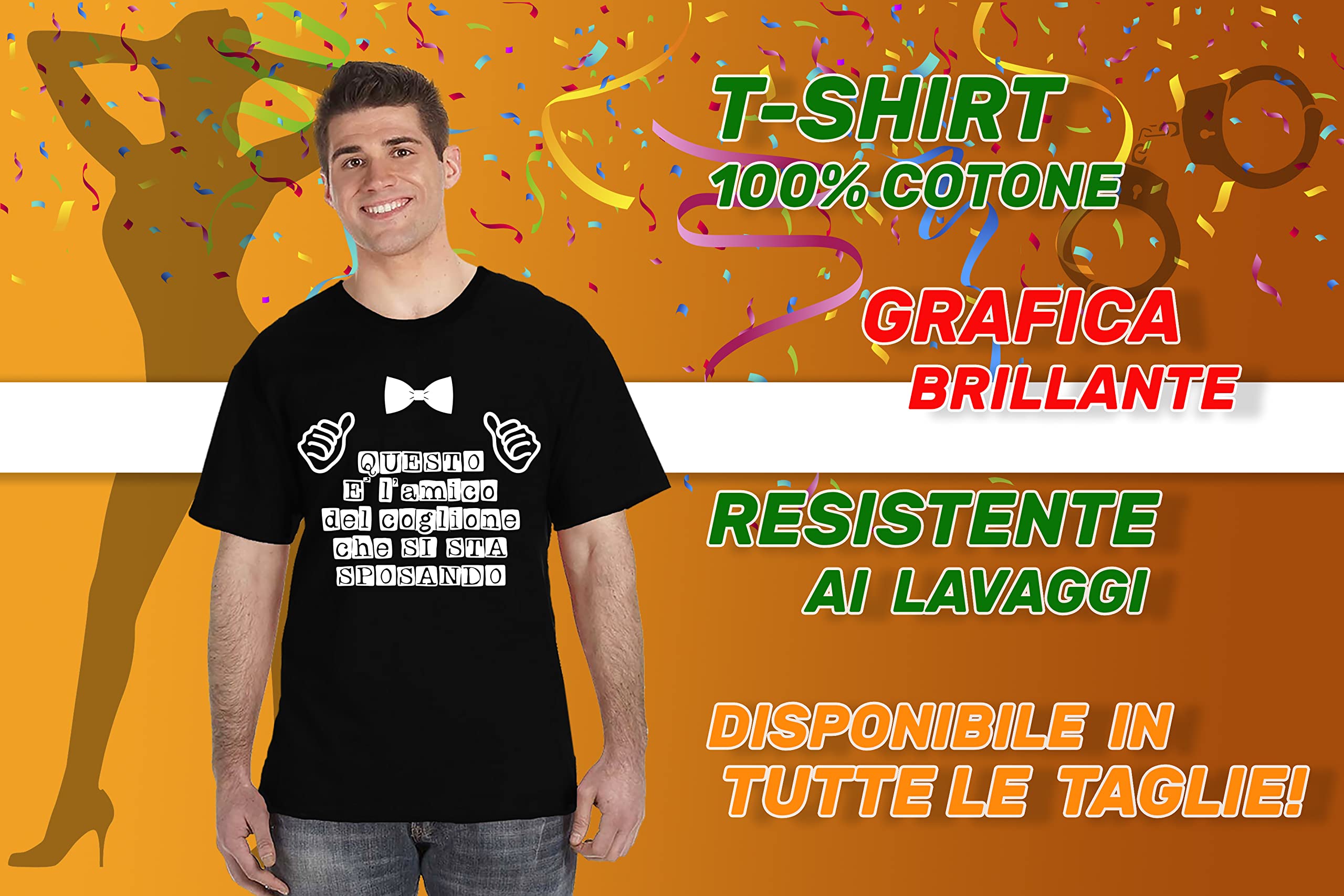 Puzzletee Pacchetto Tshirt Addio al Celibato - Questo Colione Si Sta Sposando - Maglietta Sposo - Amico del Colione - Set Magliette Celibato - Matrimonio - Idea Regalo