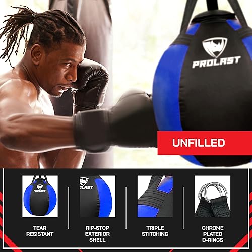 Miniatura 51 de PROLAST Wrecking Ball Heavy Punching Bag for Adults, Hook and Uppercut, Body Snatcher, Boxing, MMA, Muay Thai, 65 lbs