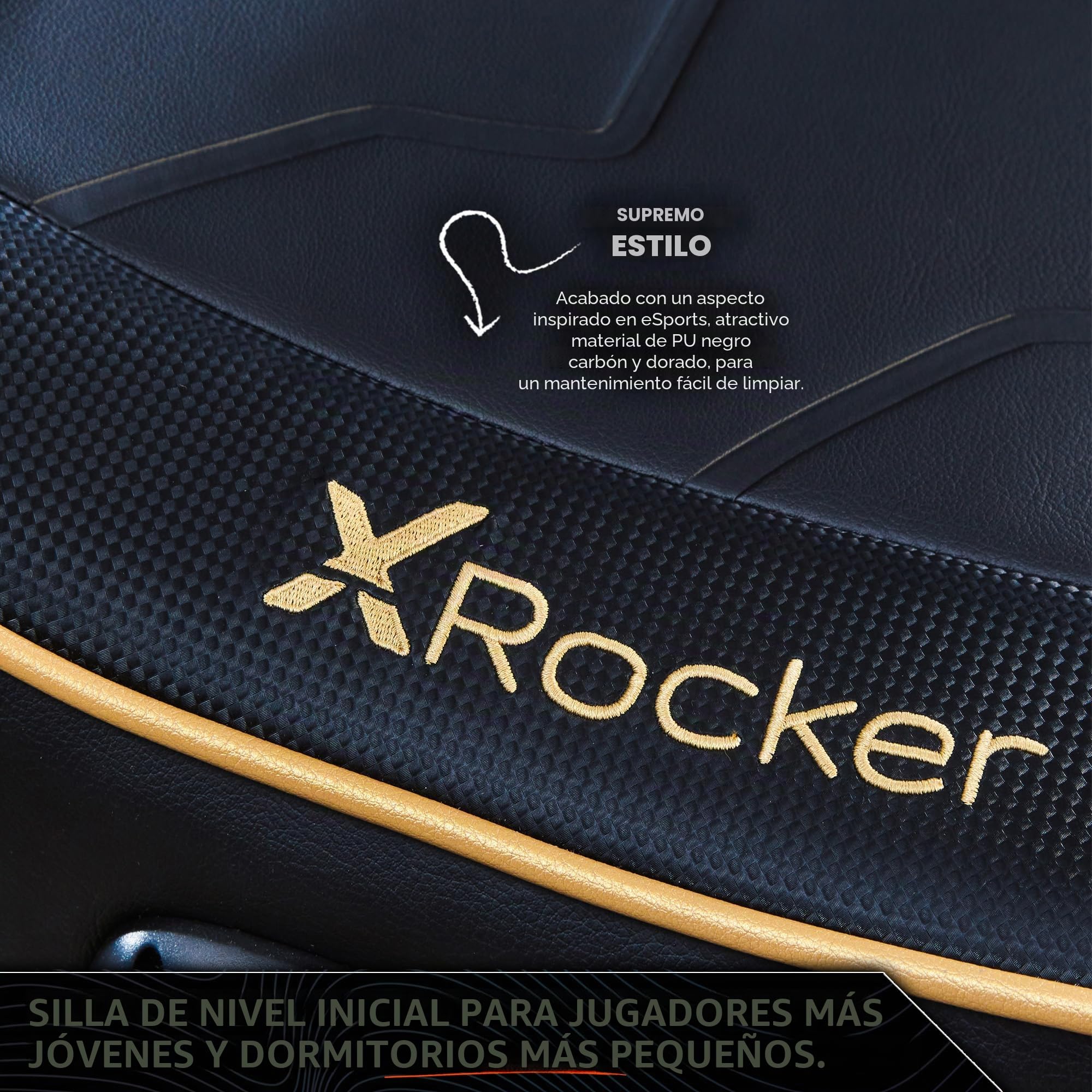 X-Rocker Shadow - Silla de juegos para niños y jóvenes, balancín de suelo de audio 2.0, asiento oscilante plegable bajo con 2 altavoces de sonido estéreo, asiento acolchado de espuma para juegos para